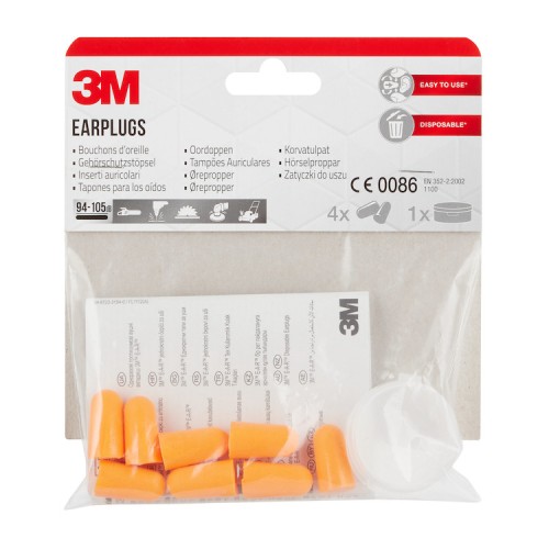 3M Ear Plugs 1100 With Storage Box (4 Pairs) 3M Ear Plugs 1100 With Storage Box (4 Pairs)