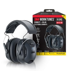 3M WorkTunes Connect & SOLAR Wireless Hearing Protector with Bluetooth® Technology 90573E-1