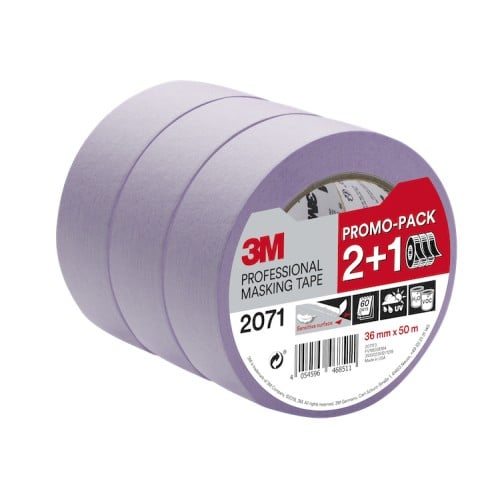 3M 2071 Sensitive Professional Masking Tape 1.5" / 36mm (Purple) 2 + 1 Promo Pack