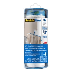 3M ScotchBlue™ Pre-taped Painter's Plastic With Dispenser 1.21m x 27.4m (48")