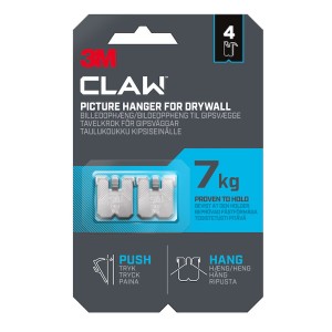 3M Claw Drywall Picture Hanger 7KG 4 Pack