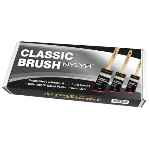 Arroworthy Classic Brush Semi Oval Angle 3 Pack - Standard Handle Arroworthy Classic Brush Semi Oval Angle 3 Pack - Standard Handle