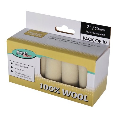 Axus Decor 100% Natural Wool 2" Mini Roller Sleeves Pack Of 10 Axus Decor 100% Natural Wool 2" Mini Roller Sleeves Pack Of 10
