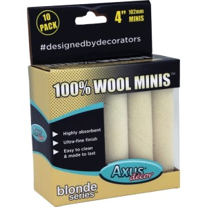 Axus Decor 100% Natural Wool 4" Mini Roller Sleeves Pack Of 10