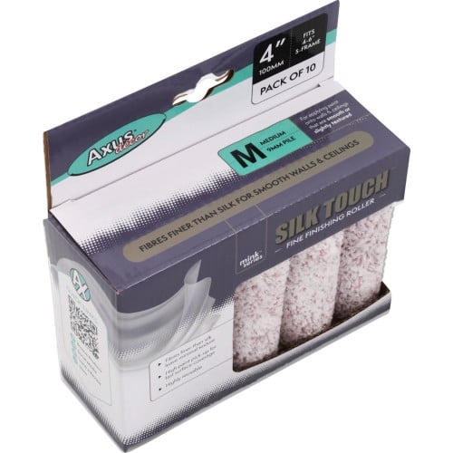 Axus Decor Silk Touch 4" Mini Roller Sleeves Pack Of 10 Axus Decor Silk Touch 4" Mini Roller Sleeves Pack Of 10