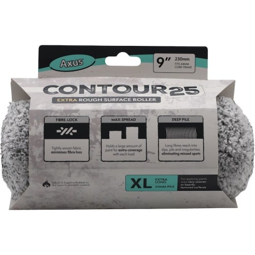 Axus Decor Contour 9" Roller Sleeve - XL Pile/25mm (Extra Rough Surfaces) Axus Decor Contour 9" Roller Sleeve - XL Pile/25mm (Extra Rough Surfaces)