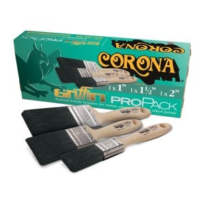 Corona 100% Natural Black Bristle Griffin Box Set - 1", 1.5", 2" + FREE Brush Comb