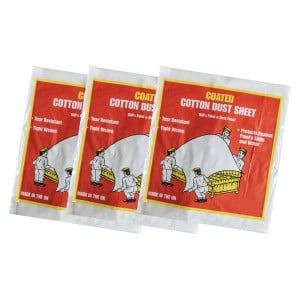 Premium Coated Cotton Dust Sheet 12 x 9ft 3 Pack