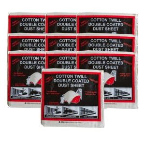 Cotton Twill Double 12 x 9 Coated Dust Sheet - 10 Pack