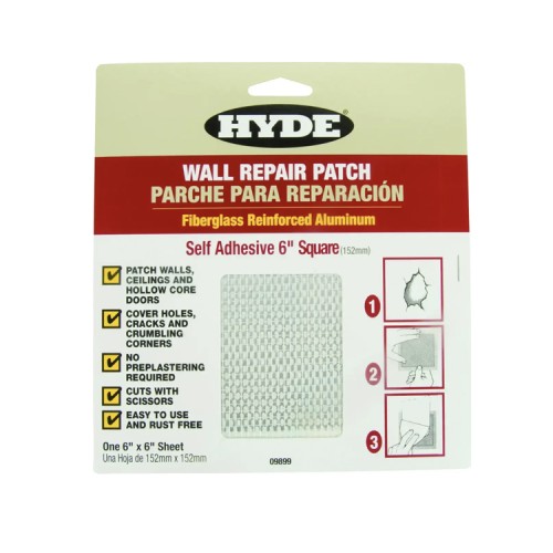 Hyde Self Adhesive Wall Patches - Aluminium Back - 6" x 6" 10 Pack