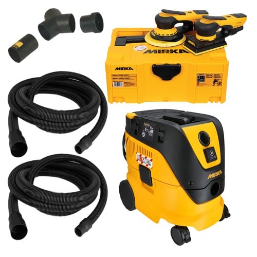 Mirka DEROS II 650CV Sander & DEOS II 353CV + 1230L Dust Extractor + Dual Vacuum Kit - Bundle Mirka DEROS II 650CV Sander & DEOS II 353CV + 1230L Dust Extractor + Dual Vacuum Kit - Bundle