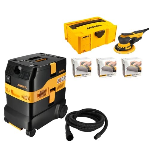 Mirka DEROS II 125/150mm 230V Deco Solution Kit & DEXOS 1230 M AFC with Hose 4m (30 Litre) Bundle