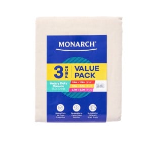 Monarch Heavy Duty Canvas Dust Sheets - Mixed 3 Pack