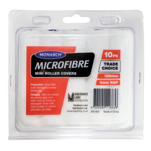 Monarch Microfibre 4" Mini Roller Sleeves 4mm Nap - 10 Pack