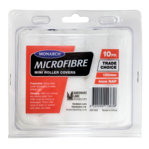 Monarch Microfibre 4" Mini Roller Sleeves 4mm Nap - 10 Pack