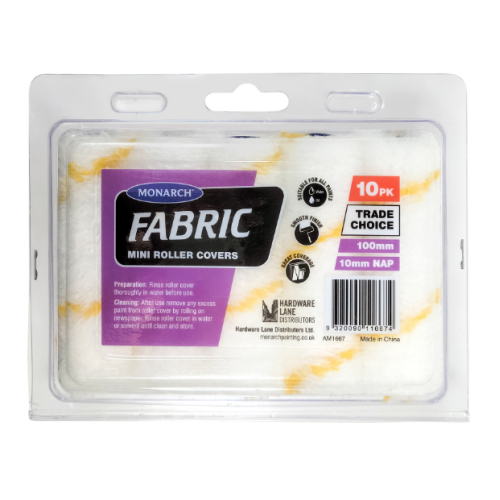 Monarch Fabric 4" Mini Roller Cover 10mm Nap - 10 Pack