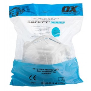 OX FFP2 Moulded Cup Respirator – 3 Pack