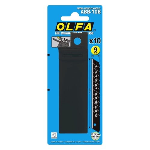 Olfa Excel Black Ultra Sharp Snap Off Blades 9mm Pack of 10