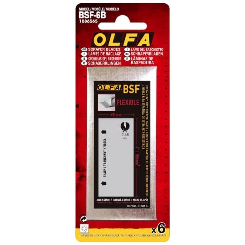 Olfa Flexible Wallpaper Stripping Scraper Blades Pack of 6