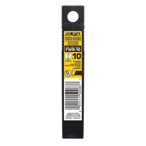 Olfa Excel Black Ultra Sharp Wallpaper Cutting Blades 12.5mm Pack of 10 Olfa Excel Black Ultra Sharp Wallpaper Cutting Blades 12.5mm Pack of 10