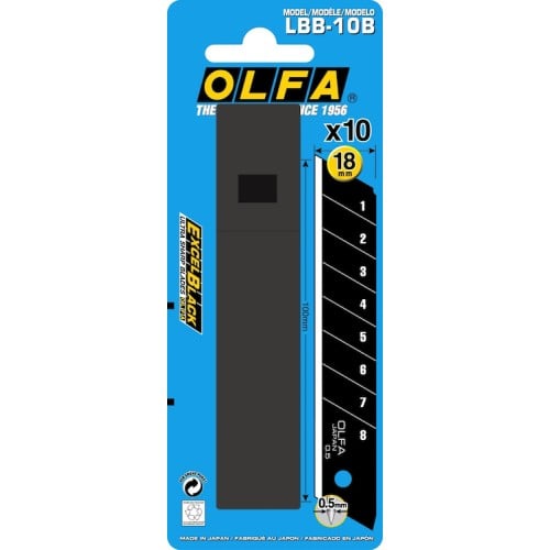 Olfa Excel Black Ultra Sharp Snap Off Blades 18mm Pack Of 10 Olfa Excel Black Ultra Sharp Snap Off Blades 18mm Pack Of 10