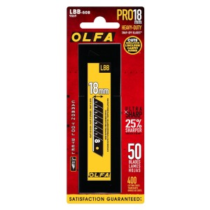 Olfa Excel Black Ultra Sharp Snap Off Blades 18mm (Pack Of 50)