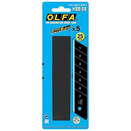 Olfa Excel Black Ultra-Sharp Snap Blade 25mm Pack of 5 Olfa Excel Black Ultra-Sharp Snap Blade 25mm Pack of 5
