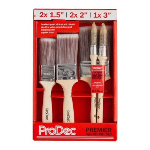 Prodec Premier Paint Brush Set + 2 Free Sash Brushes Prodec Premier Paint Brush Set + 2 Free Sash Brushes