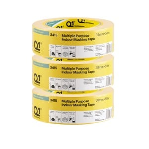 Q1 3415 Multi Purpose Indoor Masking Tape 1.5" / 38mm- 3 PACK