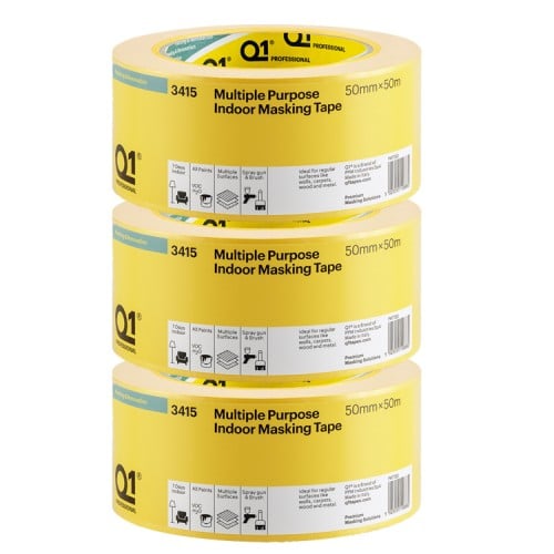 Q1 3415 Multi Purpose Indoor Masking Tape 2" /50mm - 3 PACK