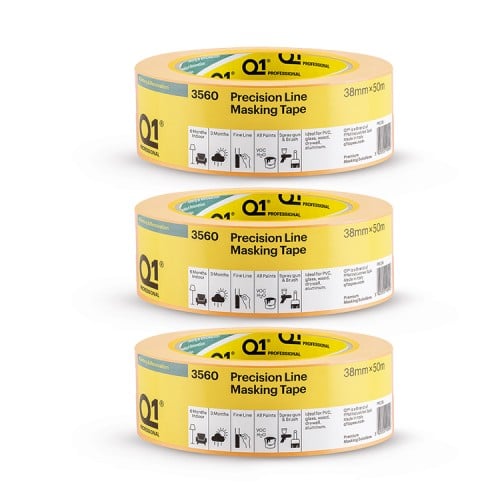 Q1 3560 Precision Line Masking Tape 1.5" / 38mm 3 PACK Q1 3560 Precision Line Masking Tape 1.5" / 38mm 3 PACK