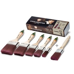 Staalmeester 'The Works' Pro Hybrid Flat Brush Set 5 + 1 Brush Free Pack