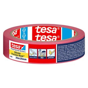 Tesa Precision 4455 Silicone Masking Tape 1" / 25mm (Red)
