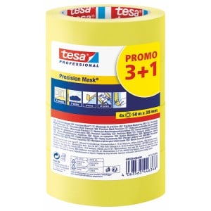 Tesa Precision Masking Tape 1.5" / 38mm (YELLOW) 3+1 PROMO PACK