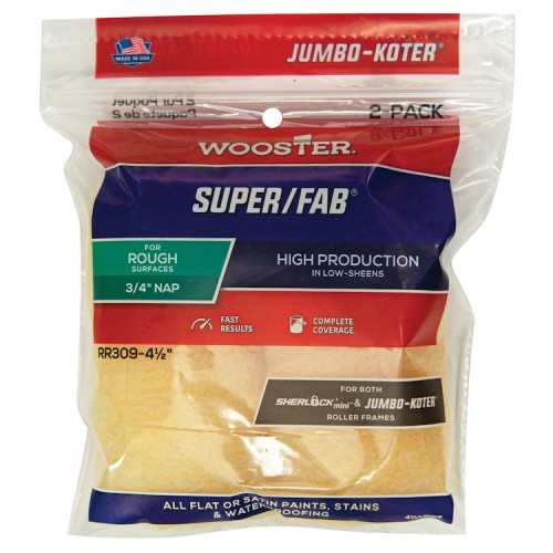 Wooster Jumbo Koter Super/Fab 4.5" Mini Roller Sleeves Twin Pack (3/4" NAP)
