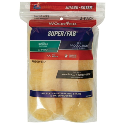 Wooster Jumbo Koter Super/Fab 6.5" Mini Roller Sleeves Twin Pack (3/4" NAP)