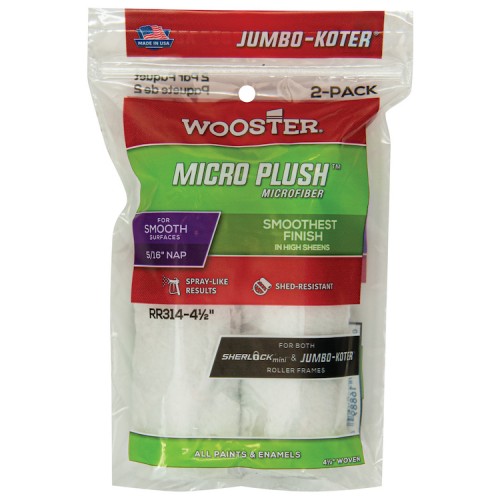 Wooster Jumbo Koter Micro Plush 4.5" Mini Rollers Twin Pack