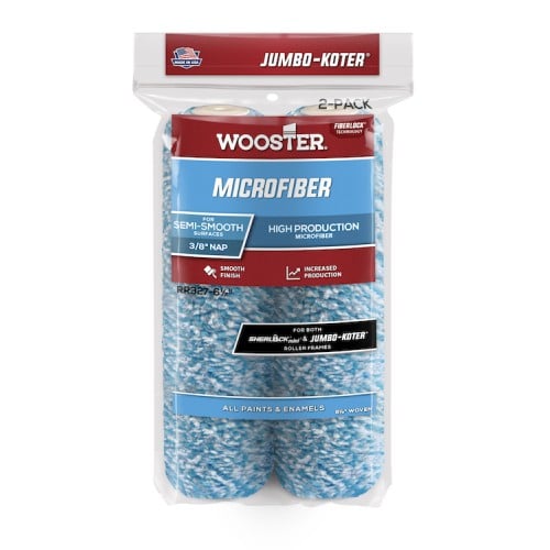 Wooster Jumbo Koter Microfiber 6.5" Mini Rollers Twin Pack Wooster Jumbo Koter Microfiber 6.5" Mini Rollers Twin Pack