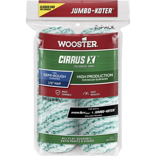 Wooster Jumbo Koter Cirrus X 4.5" Mini Rollers Twin Pack (1/2" Nap - Semi Rough)