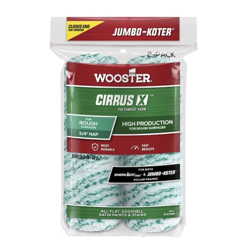 Wooster Jumbo Koter Cirrus X 6.5" Mini Rollers Twin Pack (3/4" Nap - Rough)