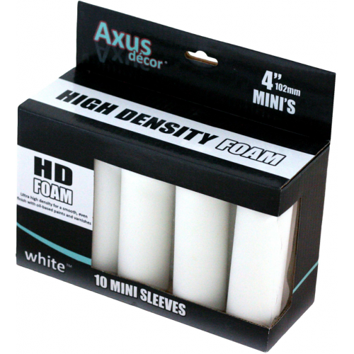 Axus Decor High Density Foam 4" Mini Roller Sleeves Pack Of 10