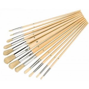 Round Tipped Artist Paint Brush Set 12 Piece