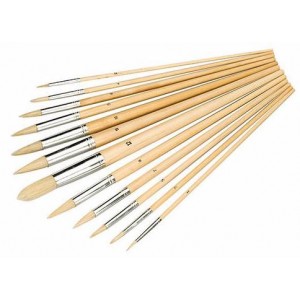 Pointed Tipped Artist Paint Brush Set 12 Piece