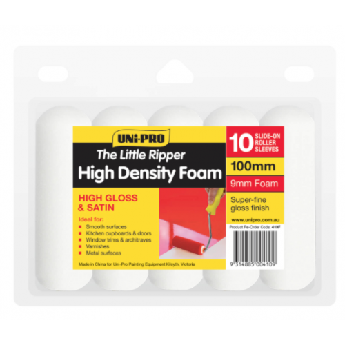 Uni-Pro Little Ripper 4" High Density Foam Mini Rollers 10 Pack Uni-Pro Little Ripper 4" High Density Foam Mini Rollers 10 Pack