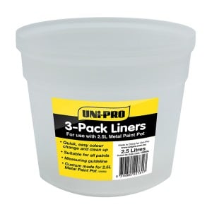 Uni-Pro Liners for 2.5L Heavy Duty Metal Paint Pot 3 Pack