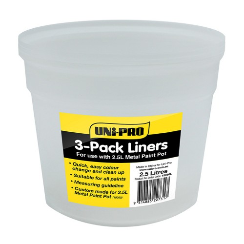 Uni-Pro Liners for 2.5L Heavy Duty Metal Paint Pot 3 Pack