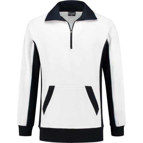 WorkMan 2701 Zipper Sweater White/Navy