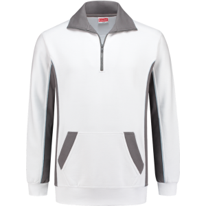 WorkMan 2708 Zipper Sweater White/Grey